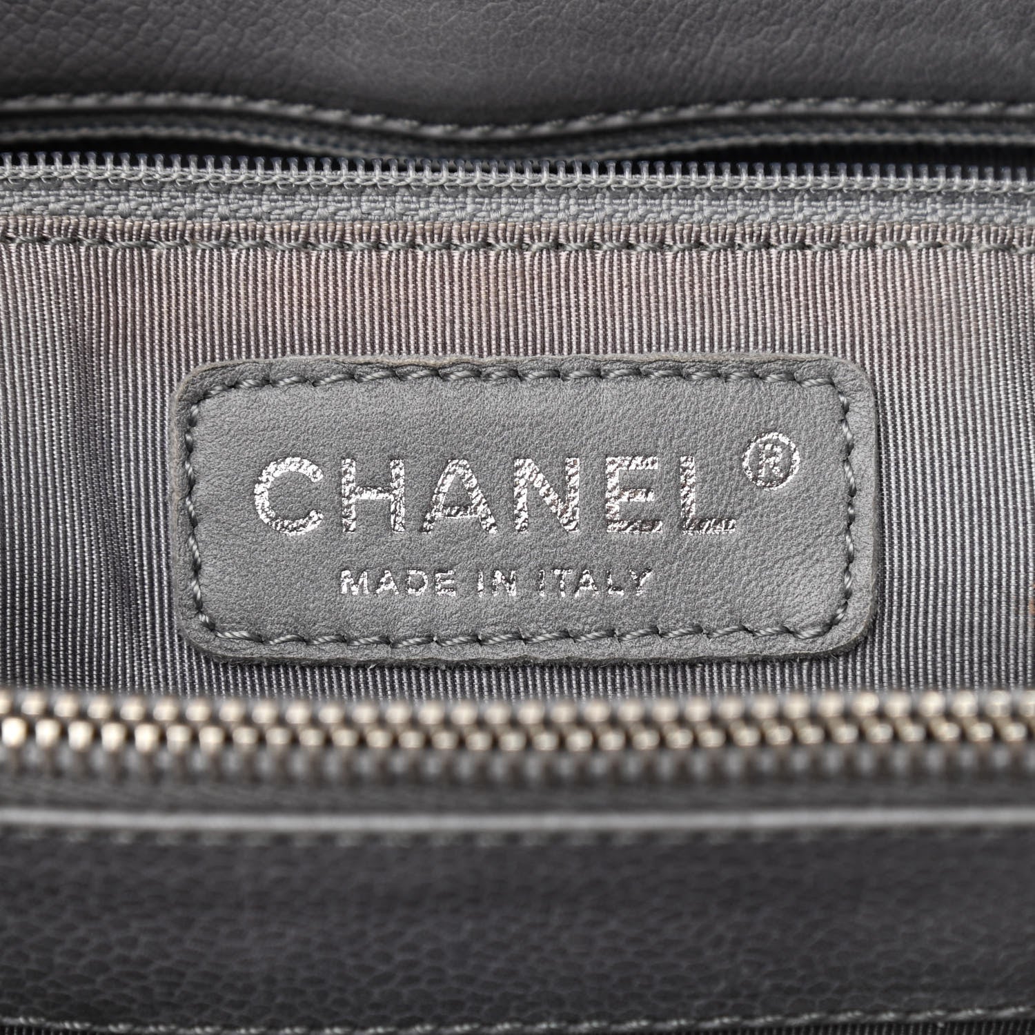 Chanel Caviar Quilted Grand Shopping Tote GST Light Grey 8 of 12