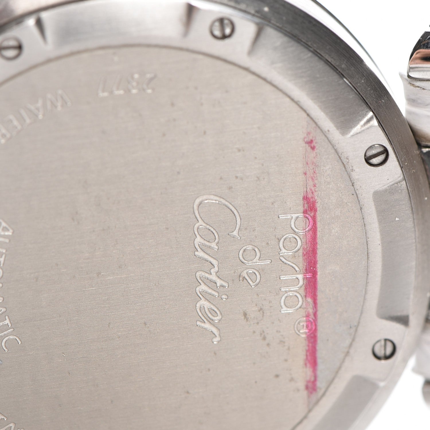 Cartier Stainless Steel Alligator Mother of Pearl 35mm Pasha C Automatic Watch 9 of 13