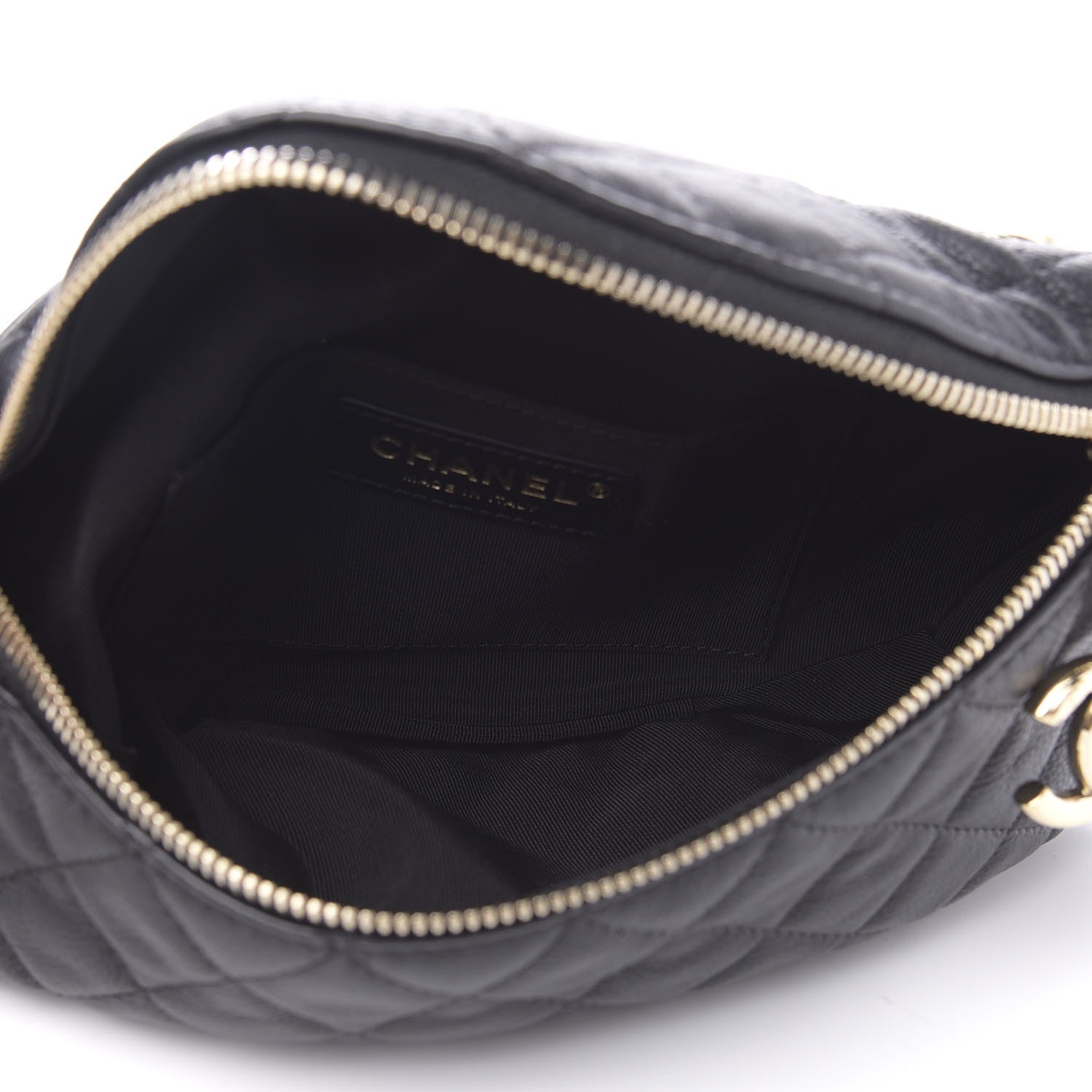 Chanel Calfskin Quilted Banane Waist Bag Fanny Pack Black 5 of 9