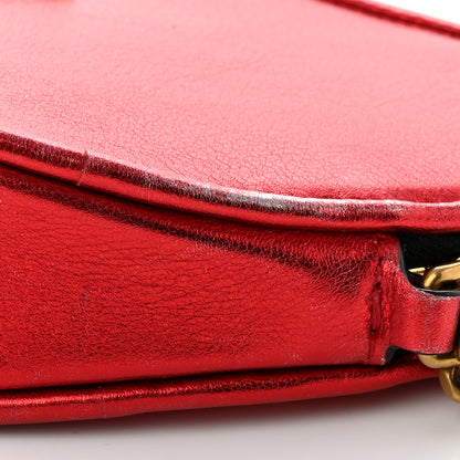 Saint Laurent Metallic Calfskin Heart Monogram Crossbody Black Rouge 10 of 12