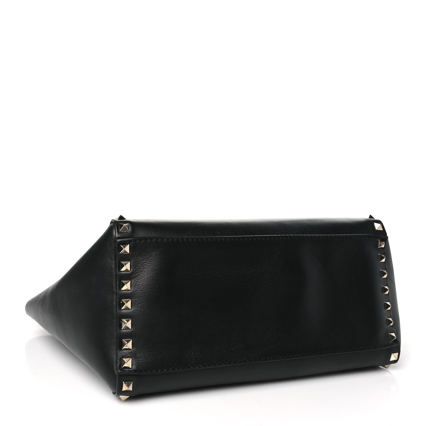 Calfskin Small Rockstud Tote Black