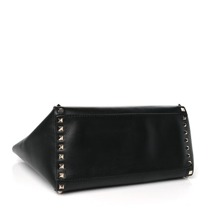 Valentino Garavani Calfskin Small Rockstud Tote Black 4 of 9