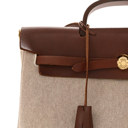 Hermes Toile Vache Calfskin Herbag 39 Natural Havane 14 of 17