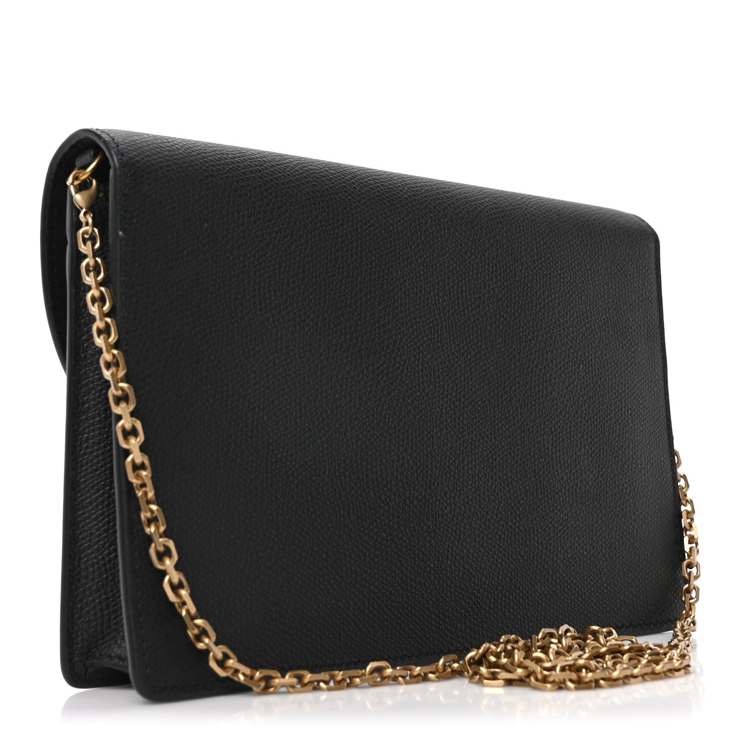 Christian Dior Grained Calfskin Saddle Chain Pouch Black 3 of 9