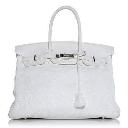 Hermes Taurillon Clemence Birkin 35 White 1 of 11