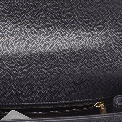 Chanel Caviar Chevron Quilted Mini Coco Handle Flap Dark Grey 10 of 12