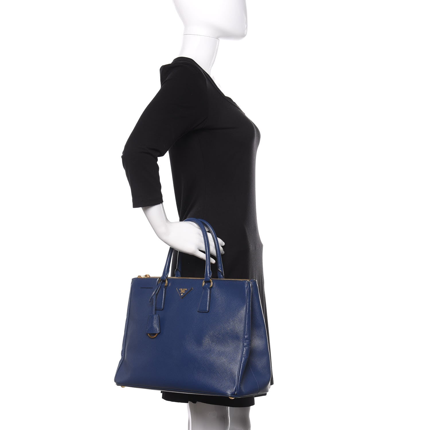 Prada Saffiano Large Galleria Double Zip Tote Cobalto 2 of 16