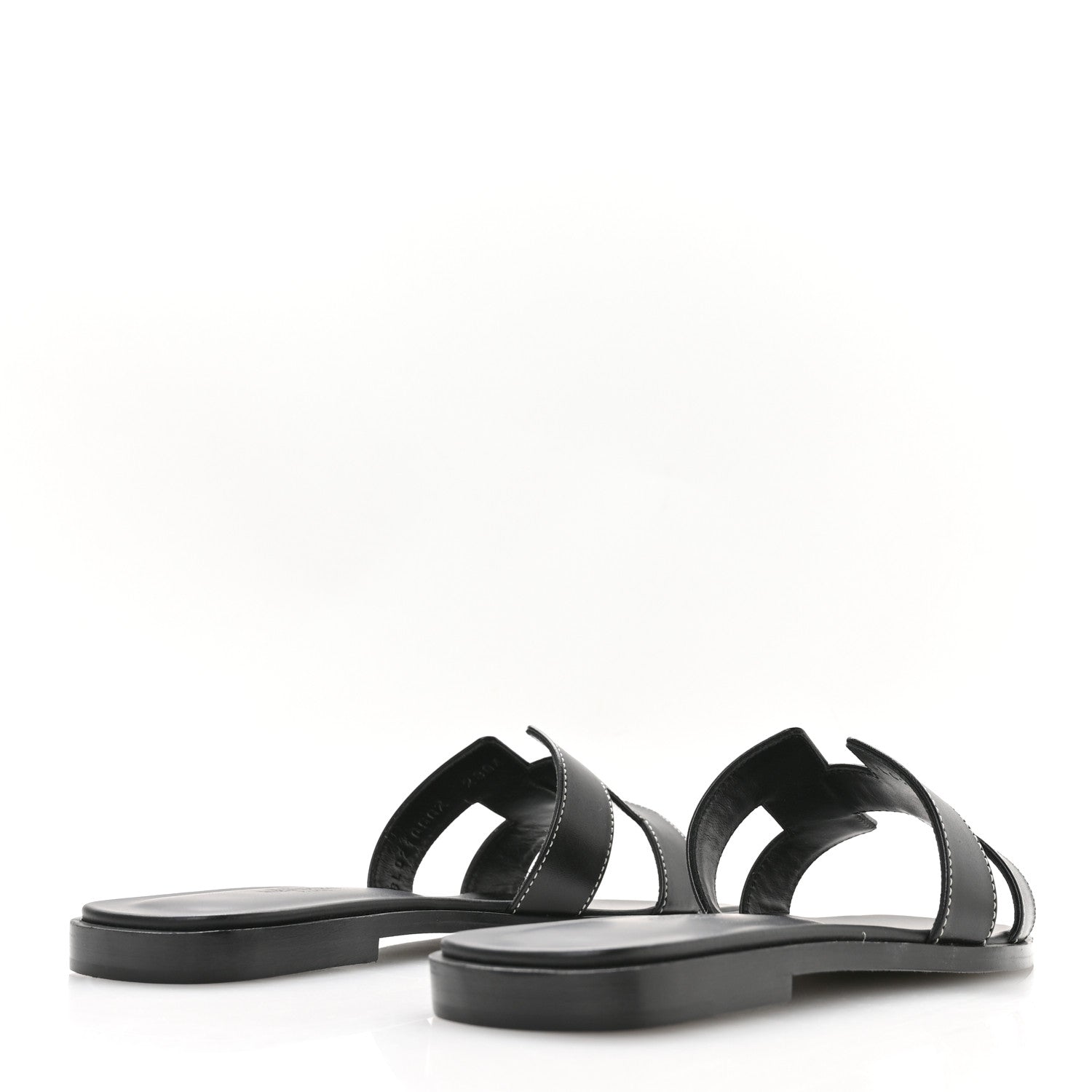 Hermes Box Calfskin Oran Sandals 36.5 Black 5 of 8