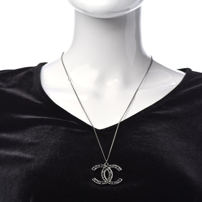 Chanel Ruthenium Crystal CC Necklace Black 2 of 5