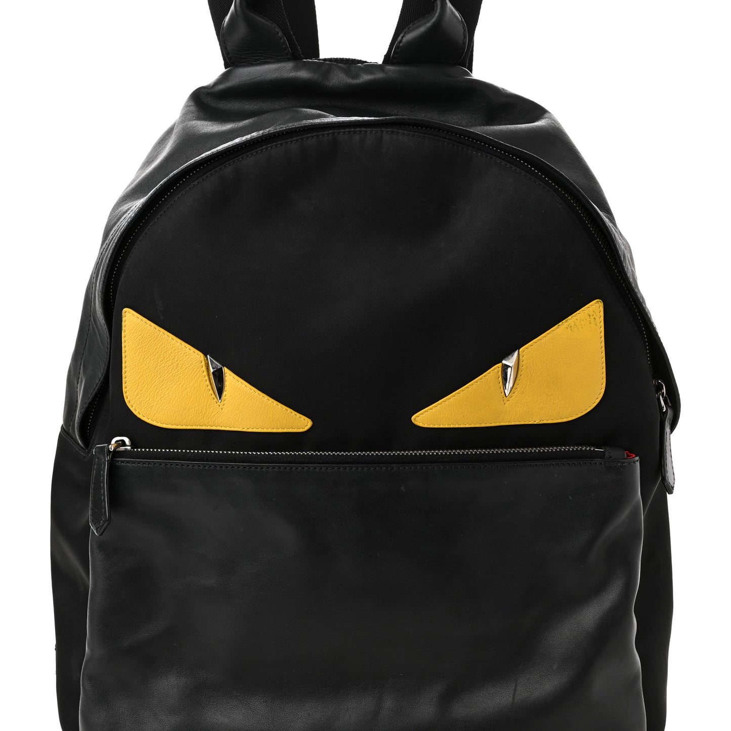Nylon Vitello Liberty Vitello Dolce Monster Eyes Rounded Backpack Black Sunflower