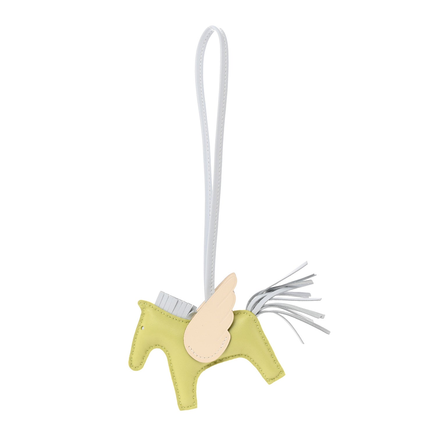 Hermes Milo Lambskin Grigri Rodeo Pegase Horse Bag Charm PM Jaune Bourgeon Bleu Brume Nata 1 of 6