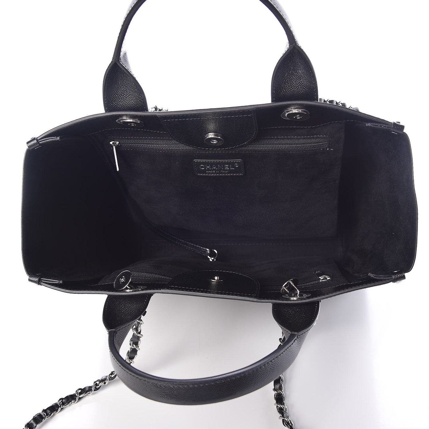 Caviar Small Studded Deauville Tote Black