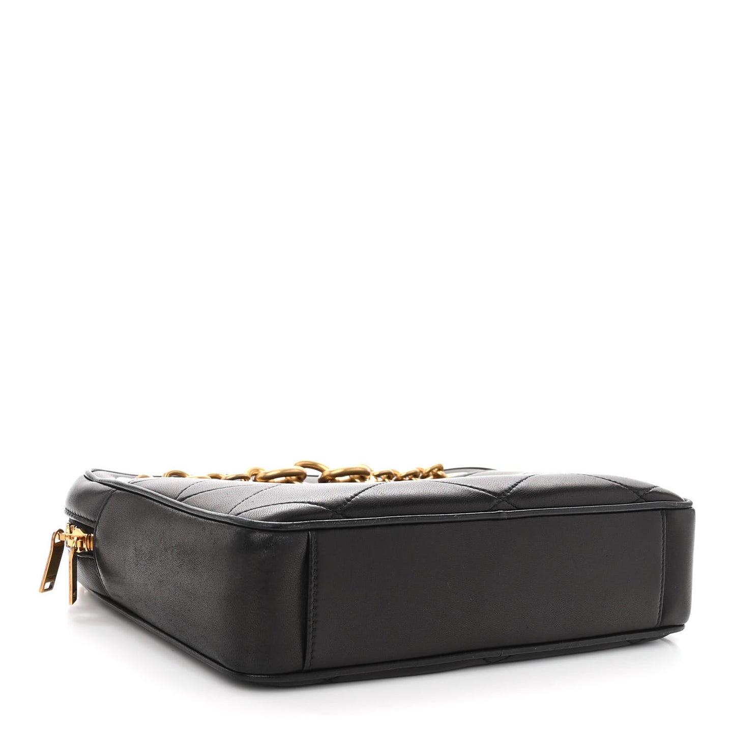 Lambskin Quilted Le Maillon Chain Strap Crossbody Black