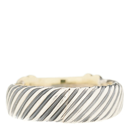 David Yurman Sterling Silver 14K Yellow Gold Metro Cable Ring 53 6.25 3 of 3