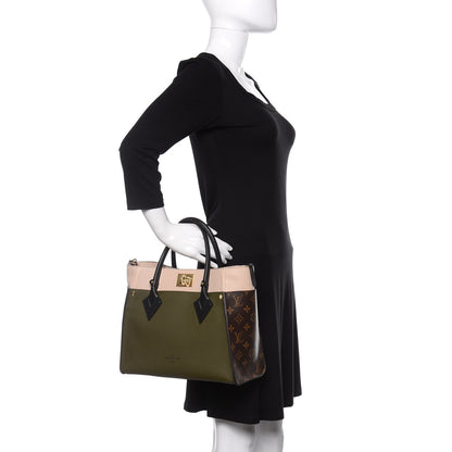 Louis Vuitton Calfskin Monogram On My Side MM Laurier Green Toffee Latte Beige 3 of 11