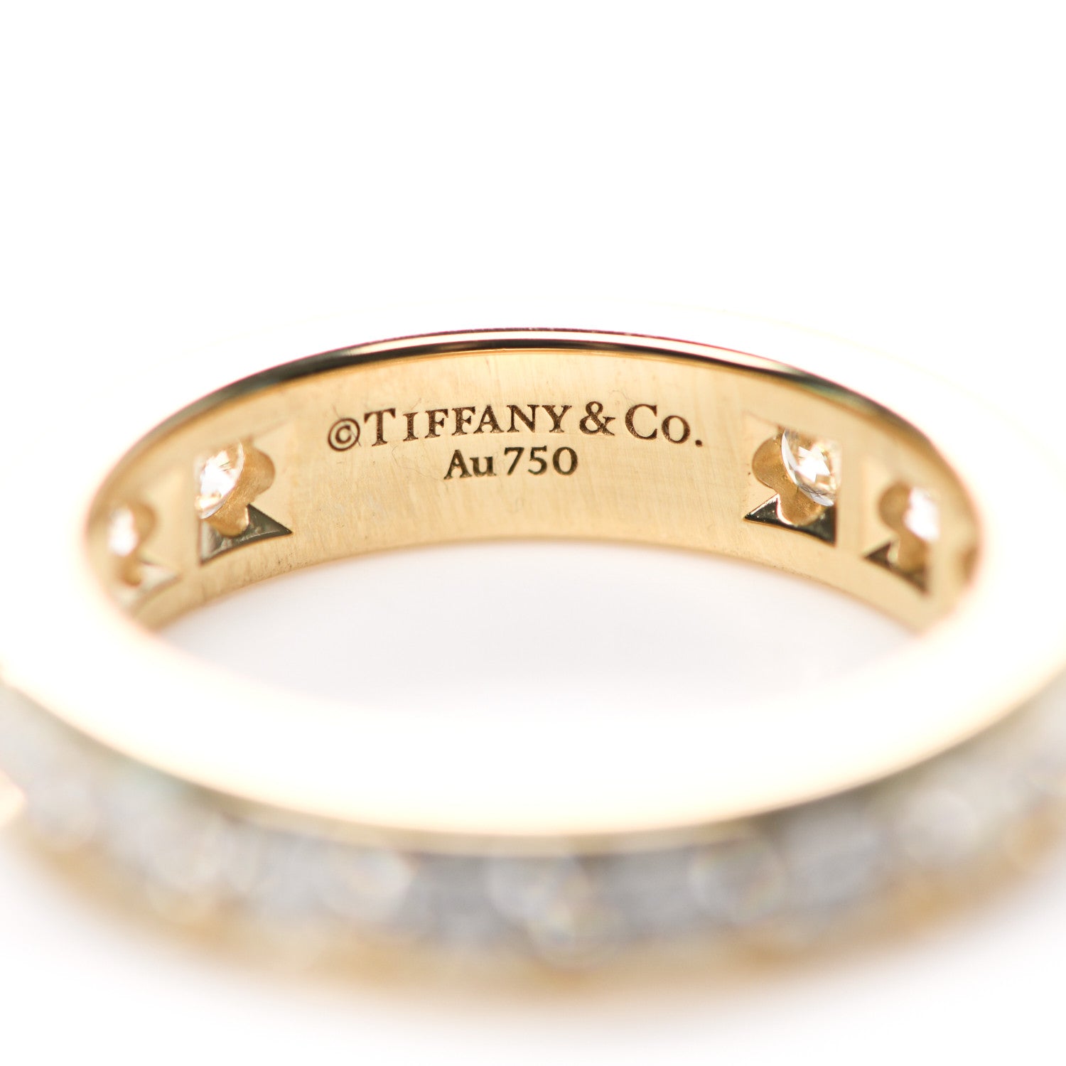 Tiffany 18K Yellow Gold Diamond 4mm Channel Set Band Ring 47 4.25 4 of 5