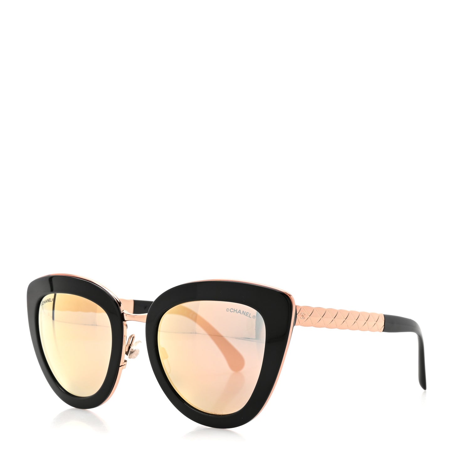Cat Eye Quilted Sunglasses 5368 Black Pink