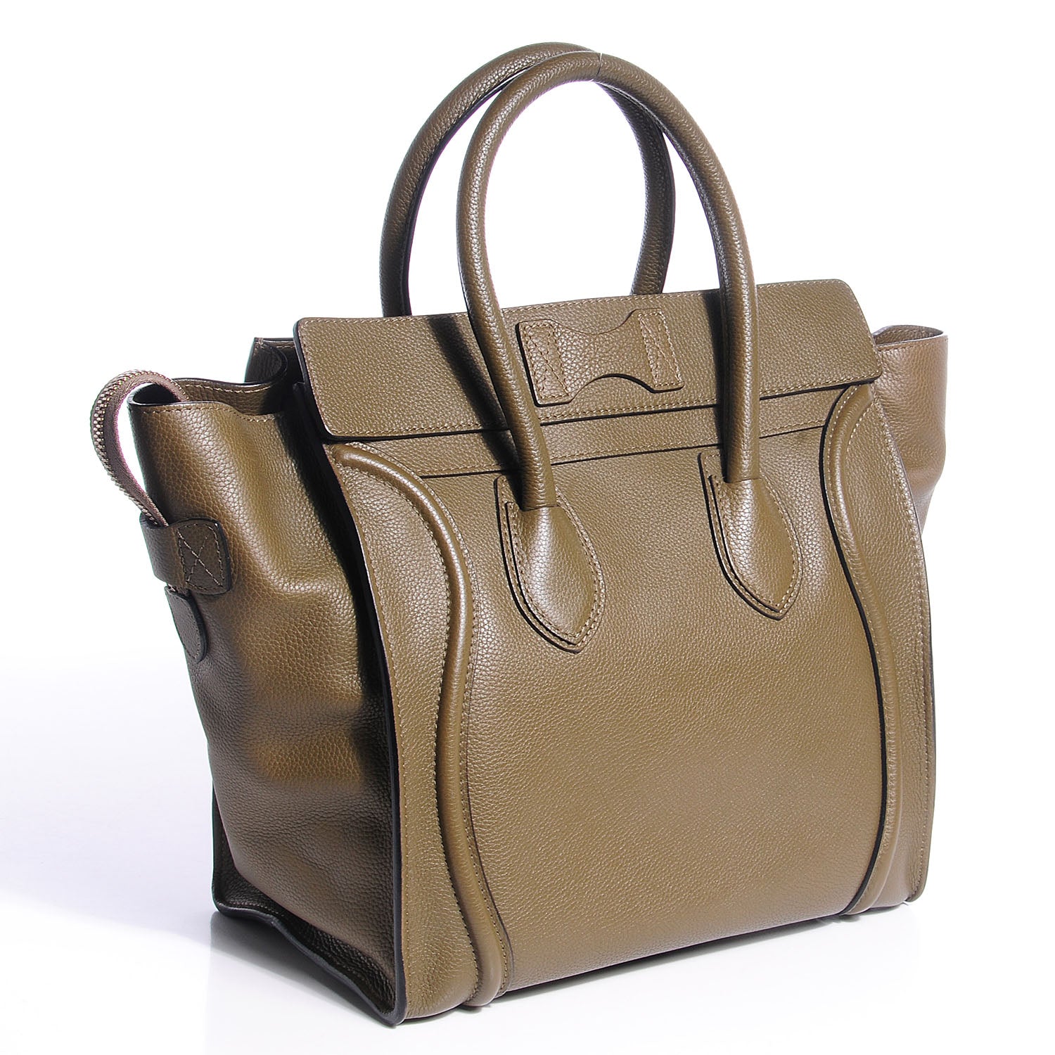 Celine Drummed Calfskin Mini Luggage Jungle 3 of 8