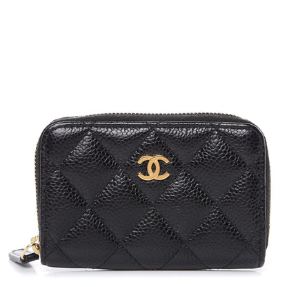 Chanel Caviar Quilted Zip Coin Purse Black 1 of 8
