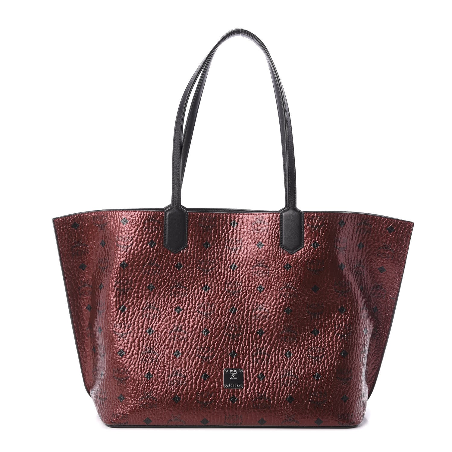 MCM Metallic Visetos Shopper Tote Scooter Red 1 of 11