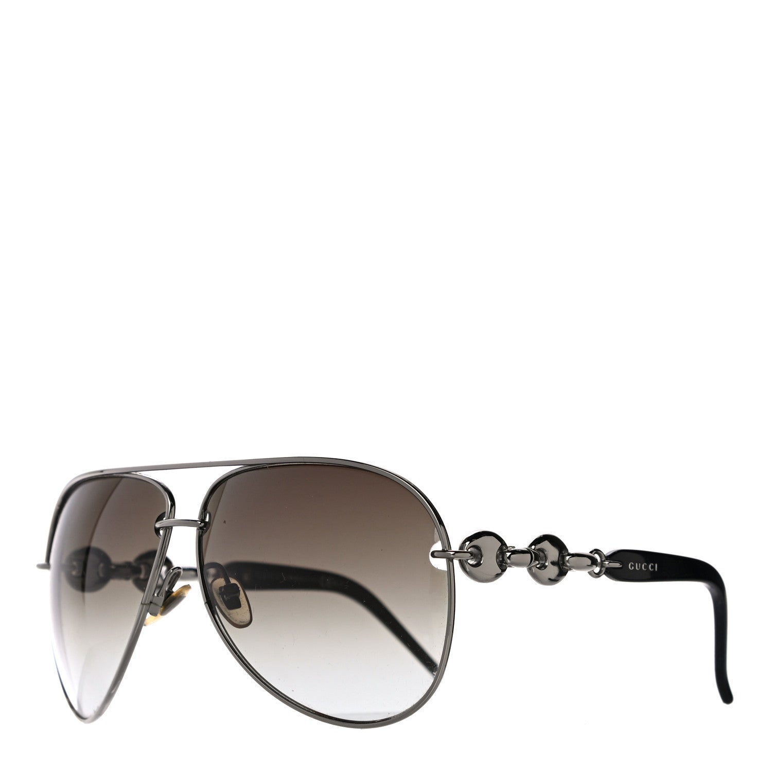 Gucci Marina Chain Aviator Sunglasses GG 4225/S Silver Black 1 of 8