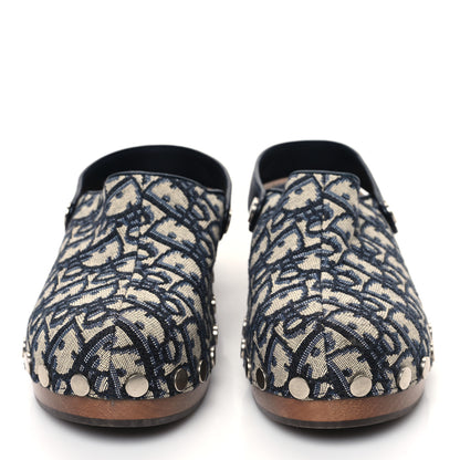 Christian Dior Canvas Oblique Diorquake 20mm Slingback Clogs 38 Deep Blue 2 of 9