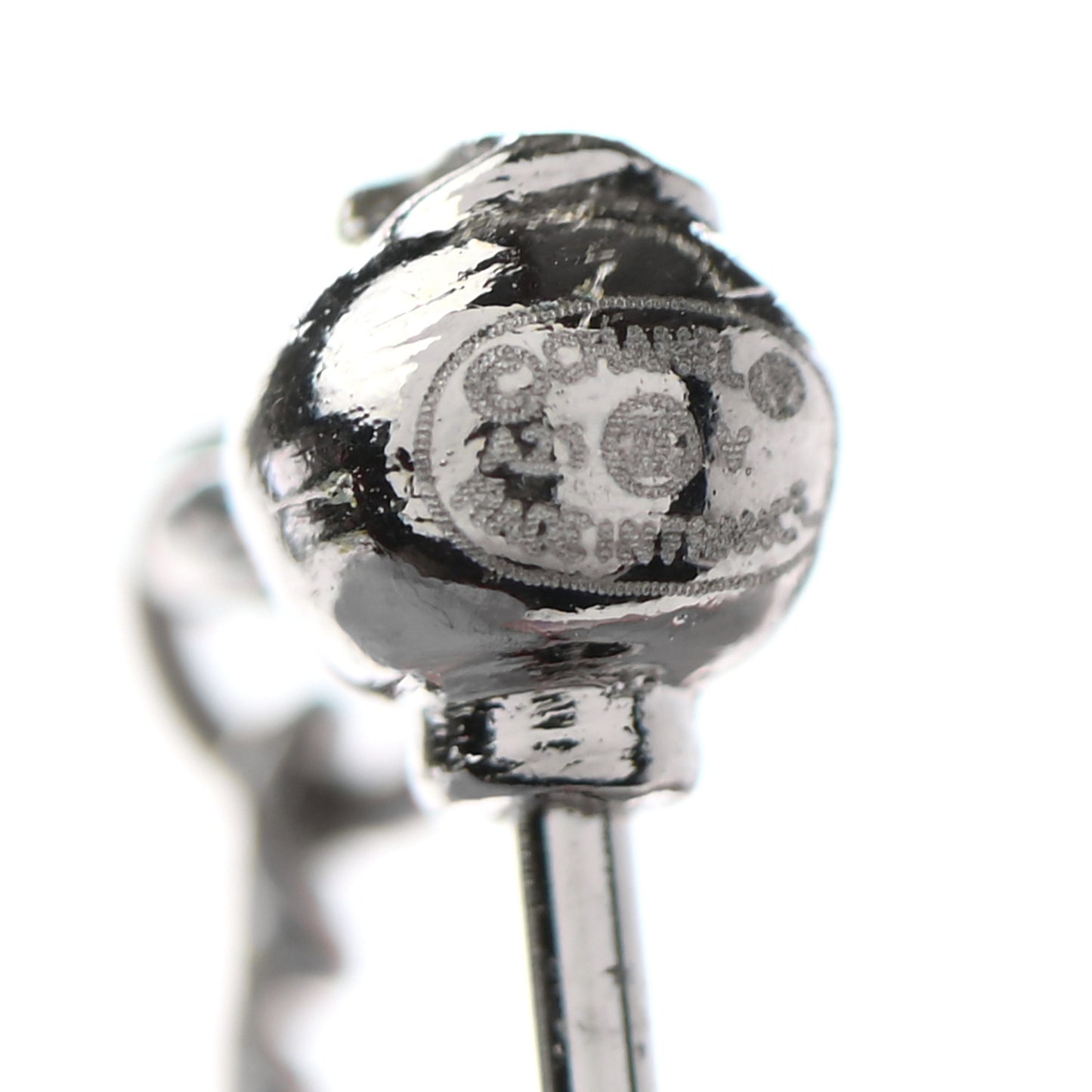 Baguette Crystal CC Drop Earrings Silver