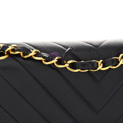 Chanel Lambskin Chevron Quilted Small Double Flap Purple 12 of 14