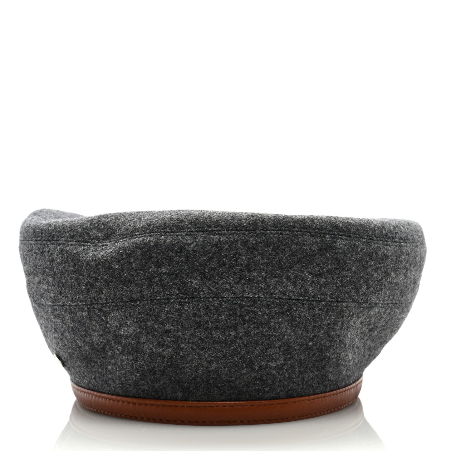 Cashmere Lambskin Femme Saint Honore Beret 56 Gris Flanelle Cognac