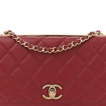 Chanel Lambskin Quilted Trendy CC Wallet On Chain WOC Red 8 of 14
