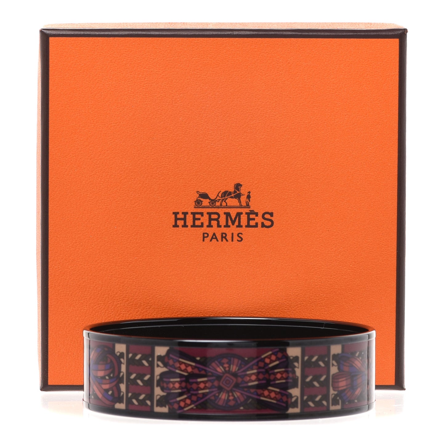 Enamel Printed Rubans de Cheval Wide Bracelet 70 Surteint