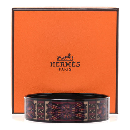 Hermes Enamel Printed Rubans de Cheval Wide Bracelet 70 Surteint 6 of 6