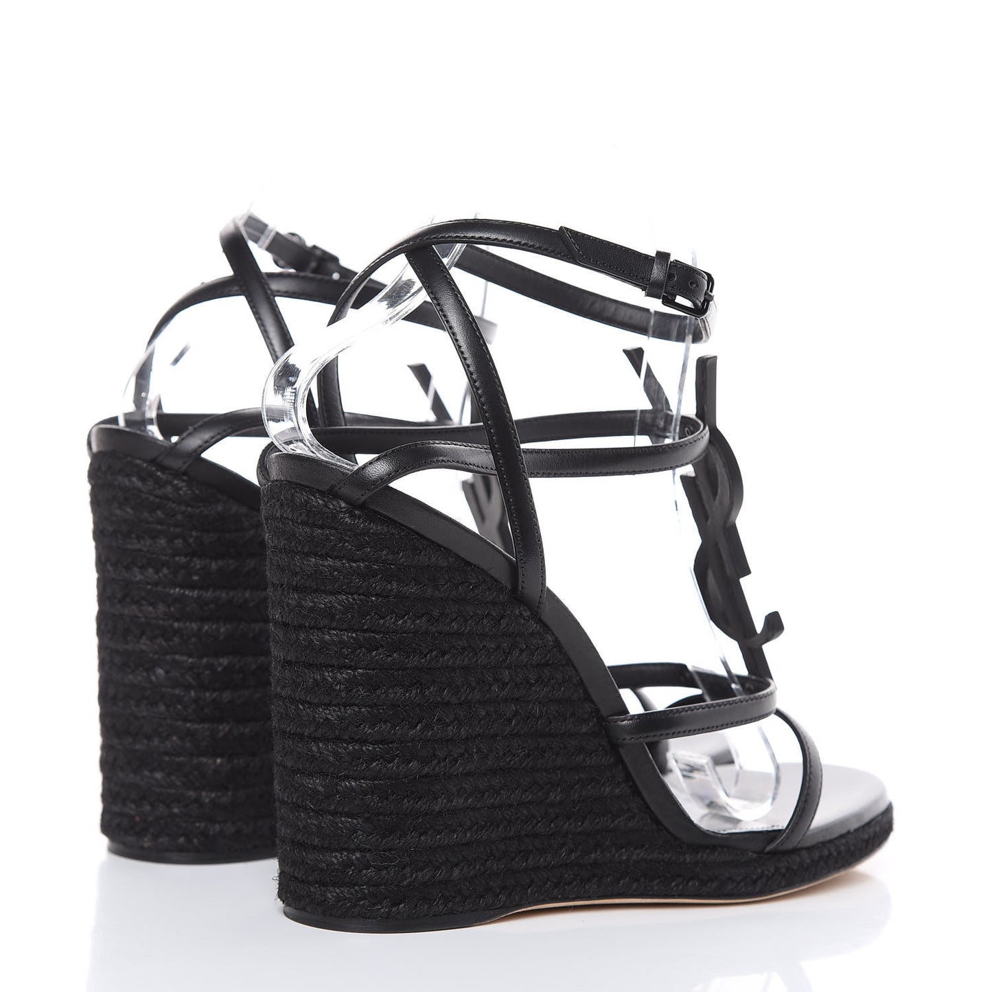 Calfskin Cassandra Espadrille 105 Wedges 39 Black