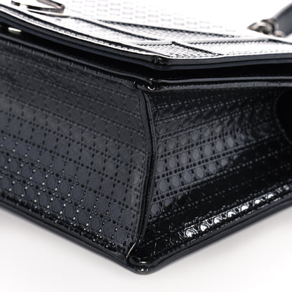 Christian Dior Metallic Patent Micro-Cannage Small Diorama Flap Bag Onyx Black 9 of 11
