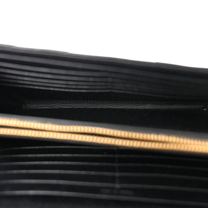 Saint Laurent Grain De Poudre Matelasse Chevron Monogram Chain Wallet Black 5 of 11
