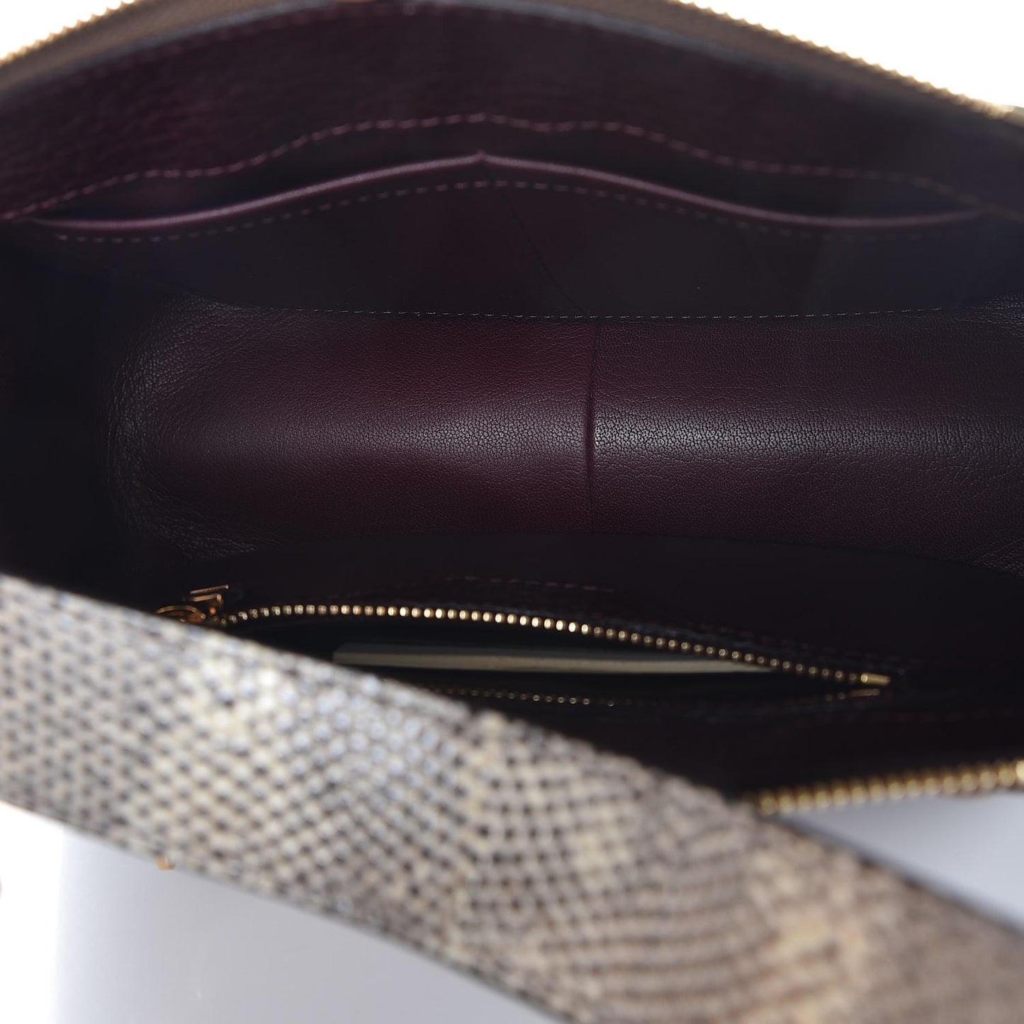 Ostrich Lizard Exotique Majestueux Shoulder Bag Bordeaux