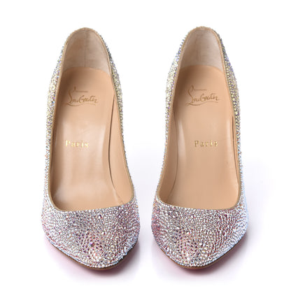 Christian Louboutin Suede Metallic Strass Degrade Eloise 100 Pumps 37 Platine 2 of 8