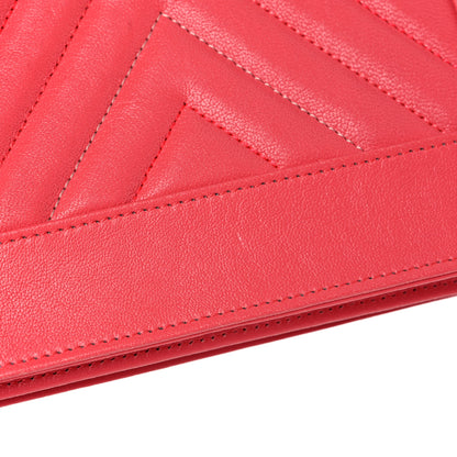 Chanel Chevron Quilted Vintage Mademoiselle Wallet On Chain WOC Dark Pink 13 of 15