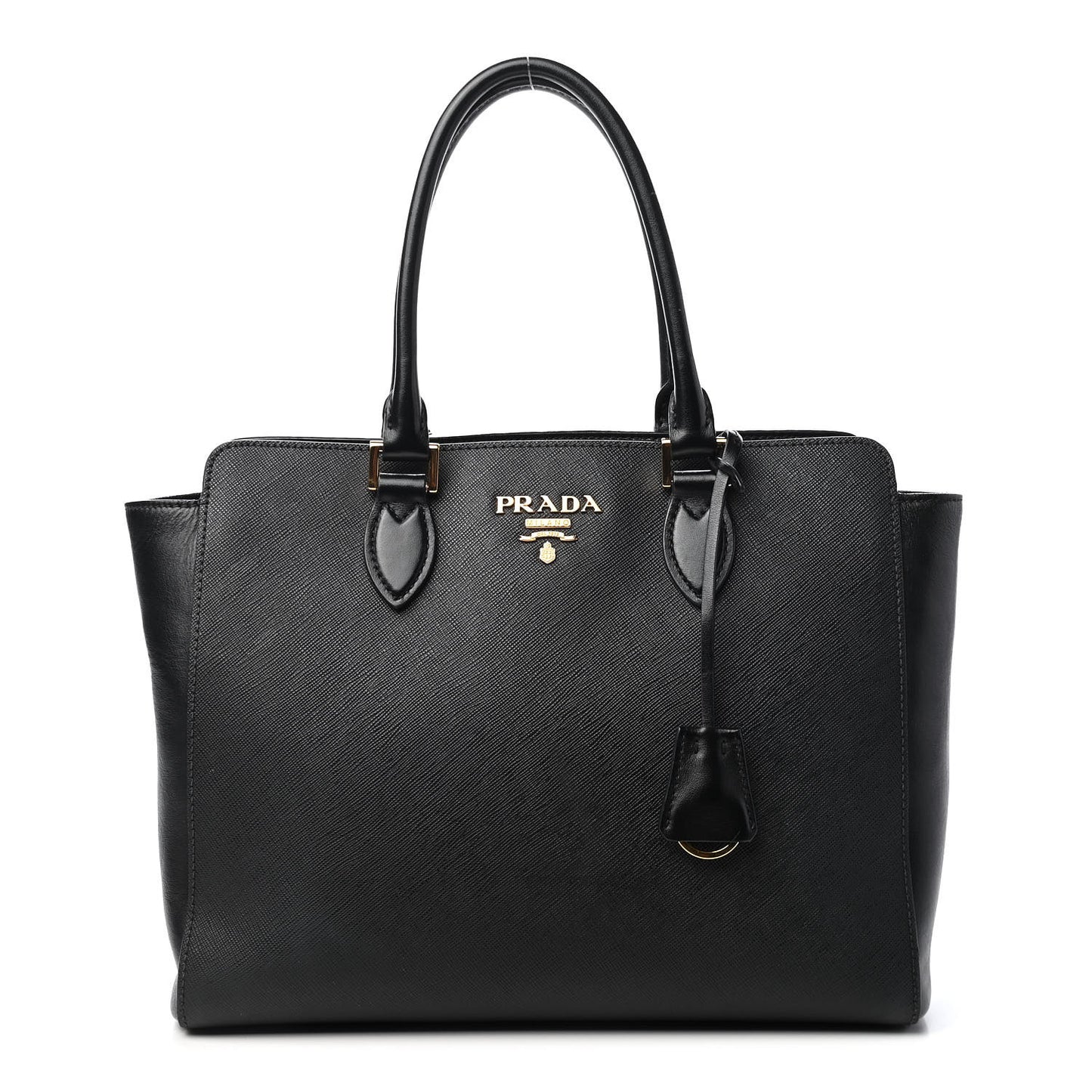 Saffiano Soft Calfskin Zippered Tote Black