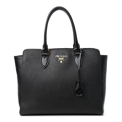 Prada Saffiano Soft Calfskin Zippered Tote Black 1 of 10