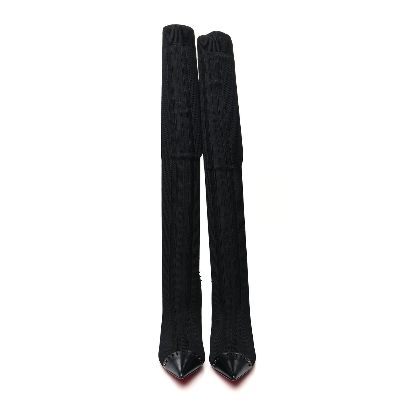 Shiny Nappa Maille Tricot Souricette 100 Over The Knee Boots 42 Black