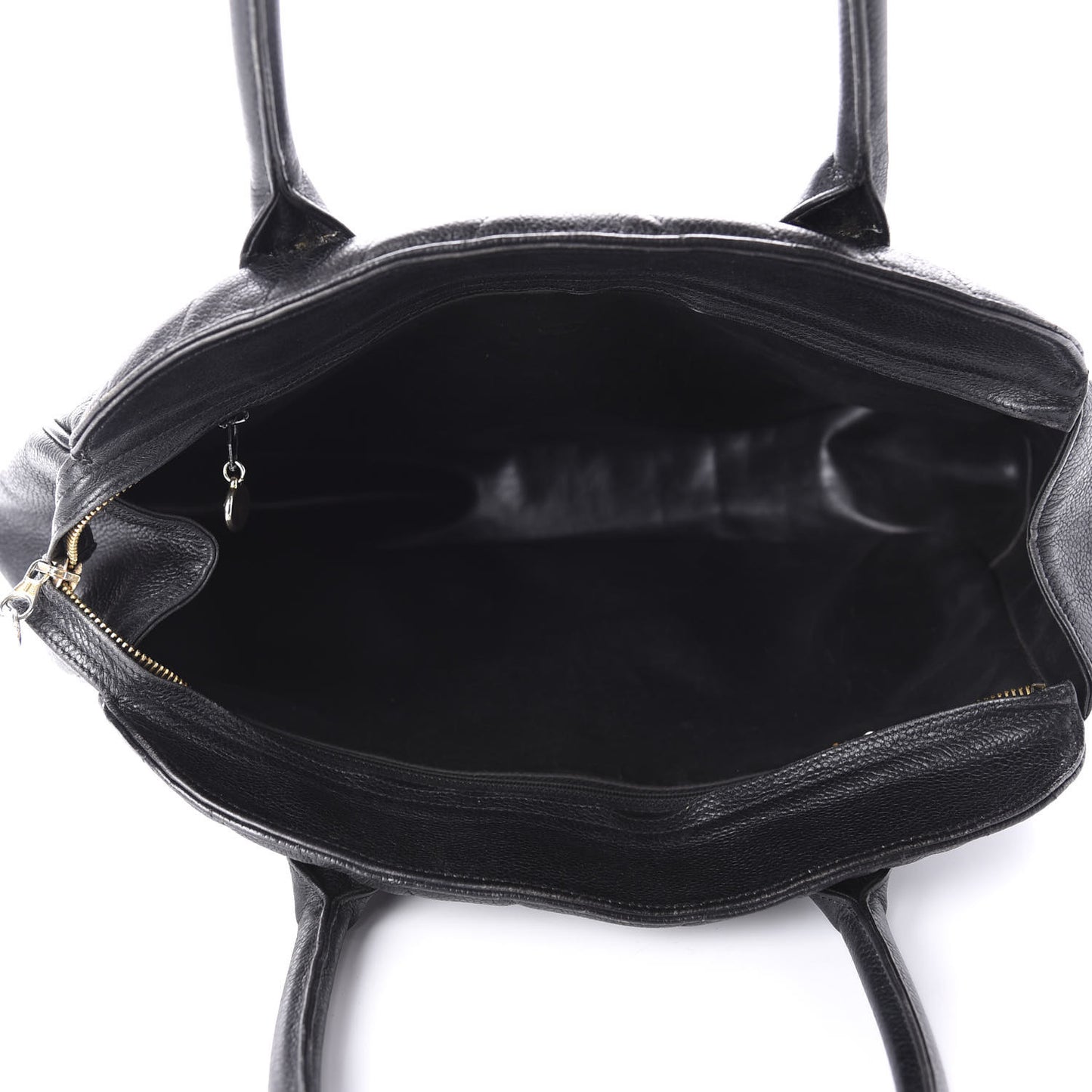 Caviar Chevron Top Handle Bag Black