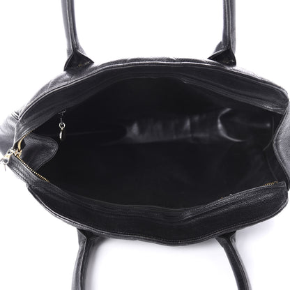 Chanel Caviar Chevron Top Handle Bag Black 5 of 17