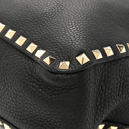 Valentino Garavani Pebbled Calfskin Small Rockstud Flip-Lock Messenger Bag Black 12 of 12