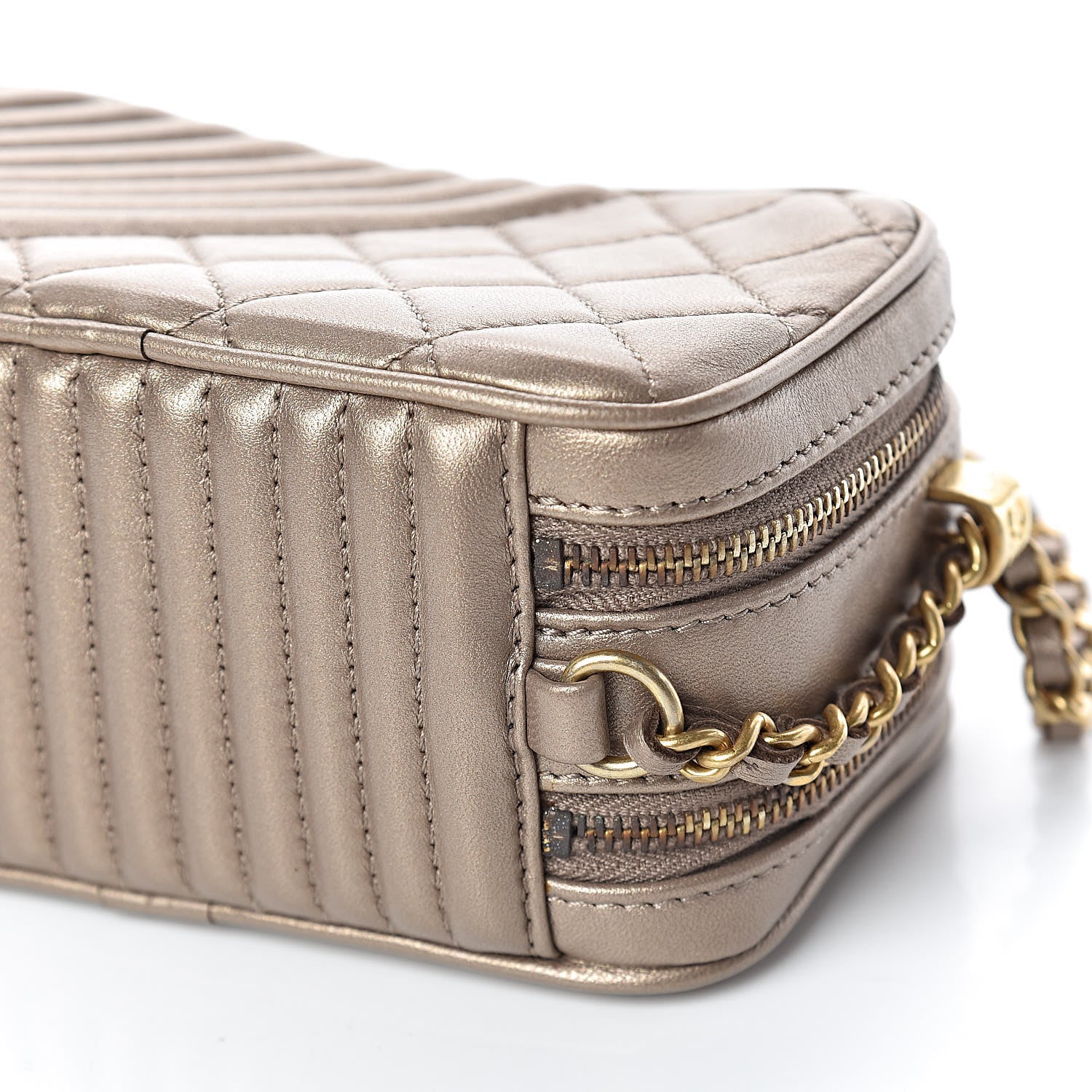 Chanel Metallic Lambskin Mini Coco Boy Camera Case Dark Gold 10 of 16