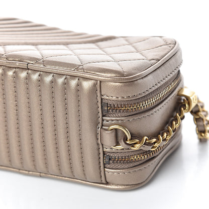 Chanel Metallic Lambskin Mini Coco Boy Camera Case Dark Gold 10 of 16