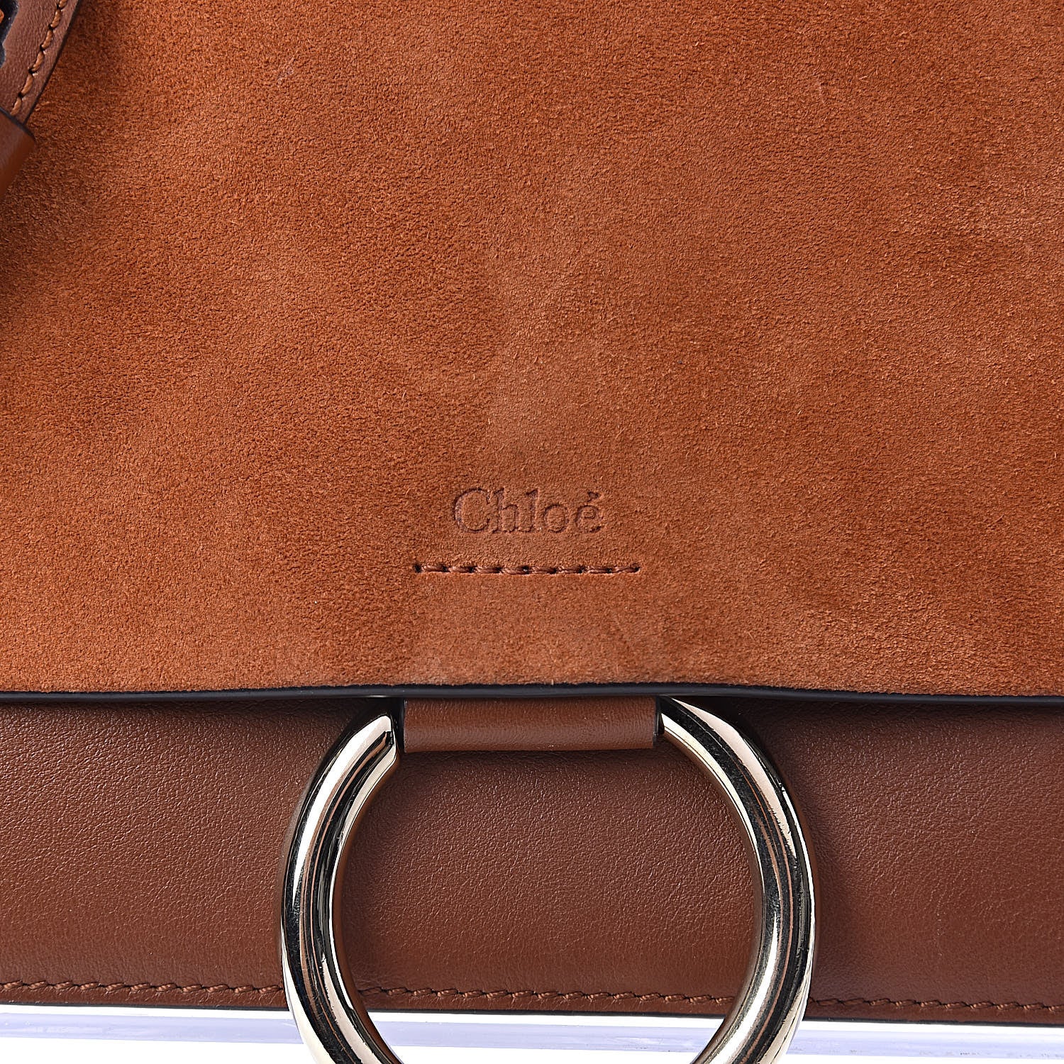 Chloe Suede Calfskin Small Faye Shoulder Bag Tobacco 8 of 11
