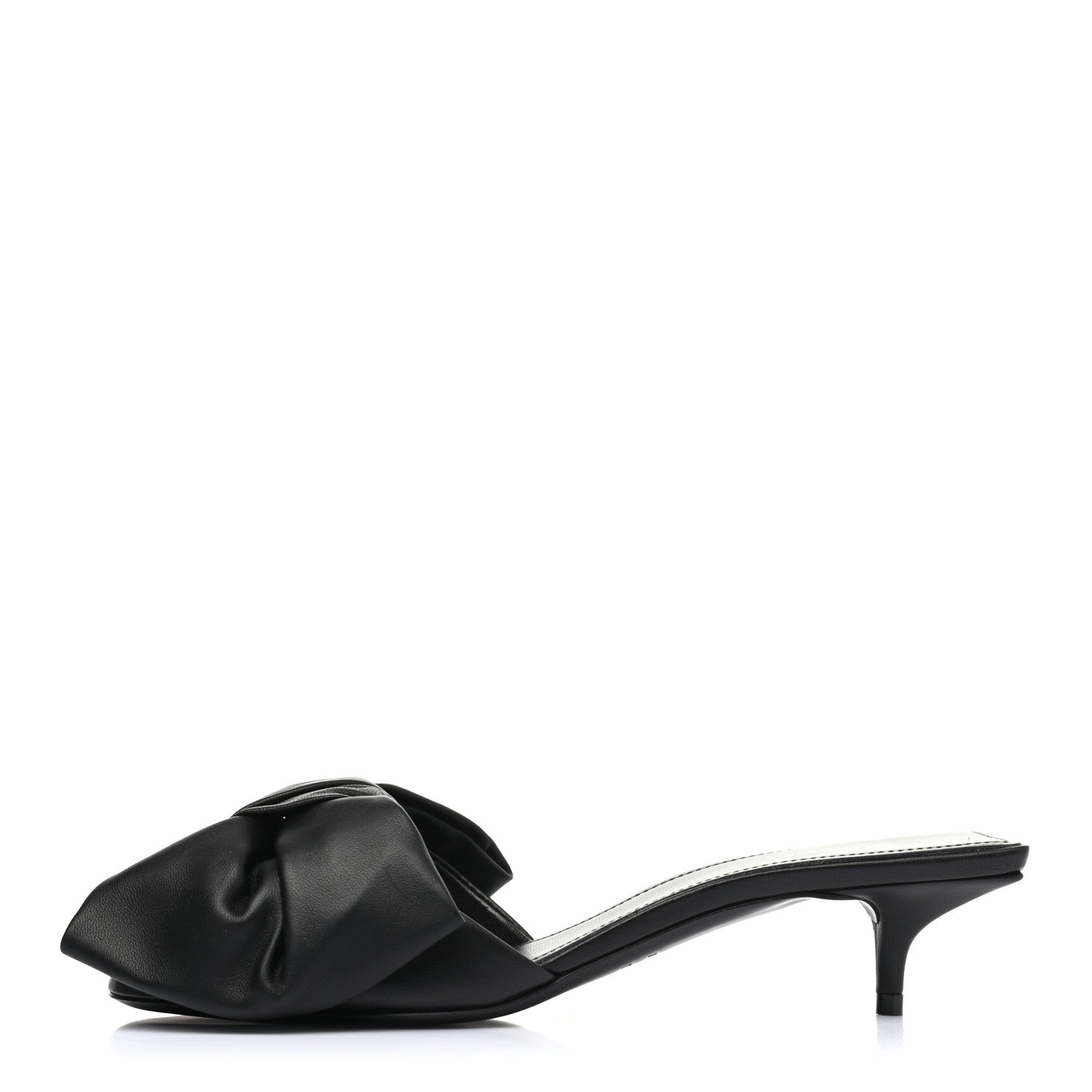 Balenciaga Soft Nappa Square Knife Bow Mule Sandals 37.5 Black 1 of 8
