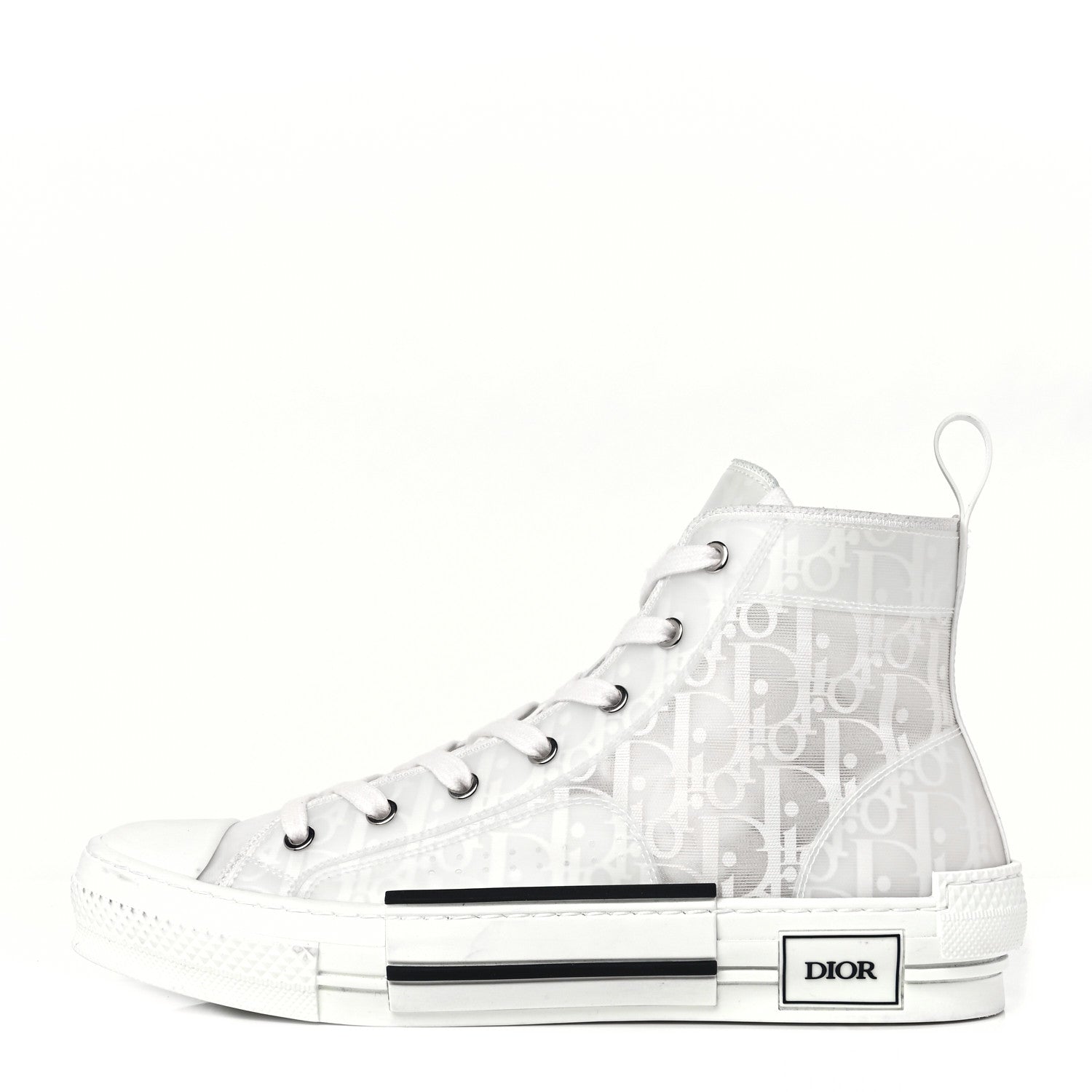 Christian Dior Technical Canvas Oblique Mens B23 High Top Sneakers 42 White 1 of 9