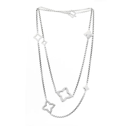 David Yurman Sterling Silver 25mm Quatrefoil Chain Necklace 3 of 4